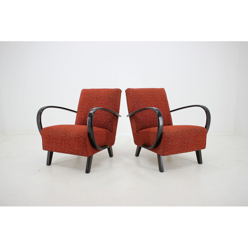 Vintage set of 2 armchairs by Jindrich Halabala 1950s