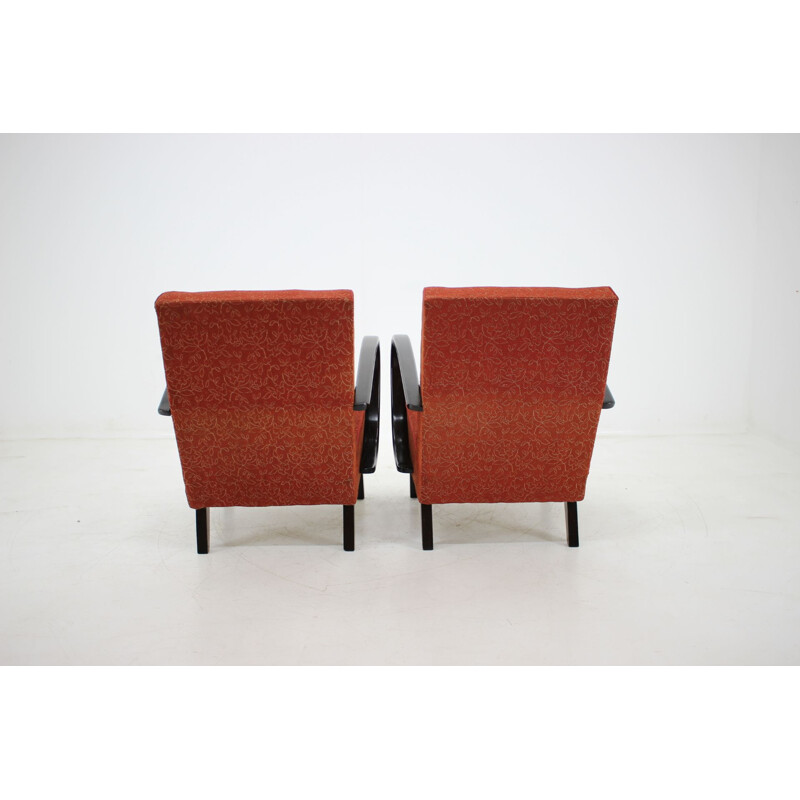 Vintage set of 2 armchairs by Jindrich Halabala 1950s