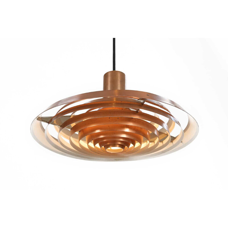 Vintage copper pendant light by Poul Henningsen for Louis Poulsen