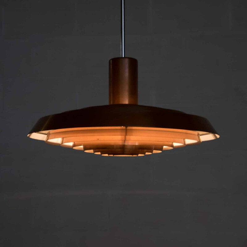 Vintage copper pendant light by Poul Henningsen for Louis Poulsen