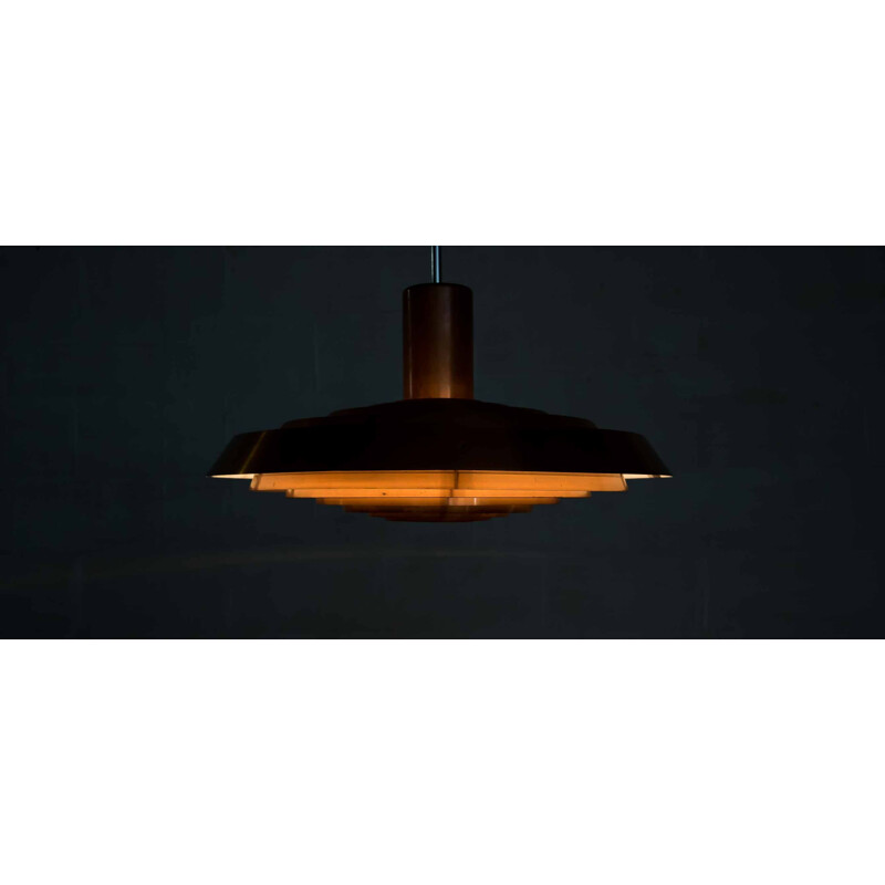 Vintage copper pendant light by Poul Henningsen for Louis Poulsen