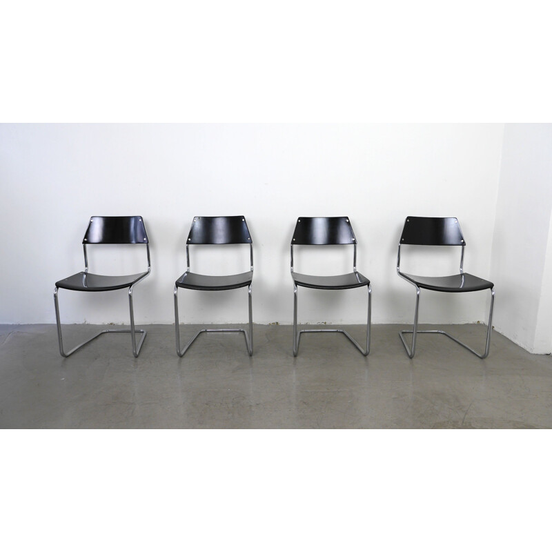 Set of 4 vintage dining chairs Cantilever by Walter Papst for Mauser Werke, 1950s