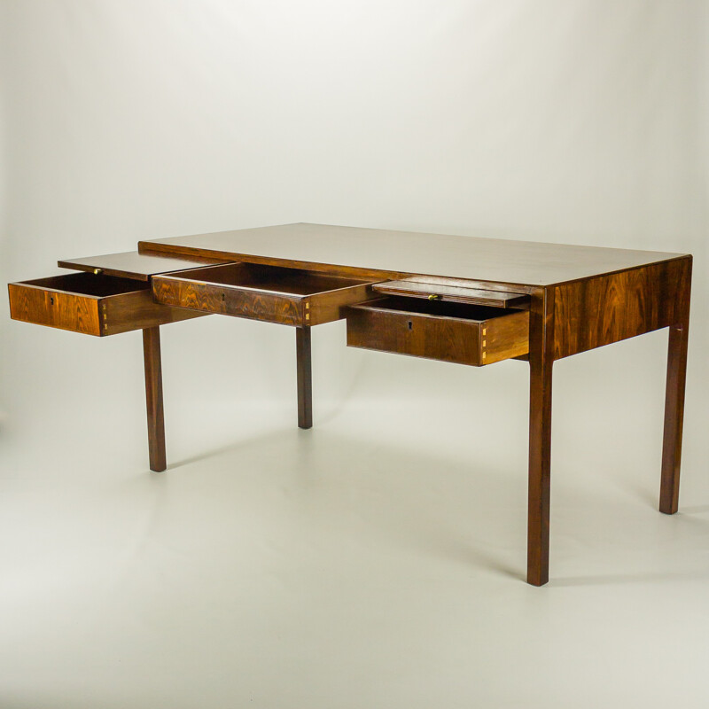 A.J. Iversen rosewood desk, Ole WANSCHER - 1950s