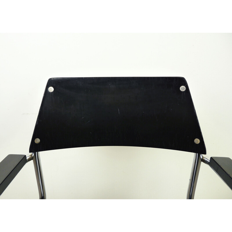 Vintage armchair steel tube Cantilever by Walter Papst for Mauser Werke, 1950s