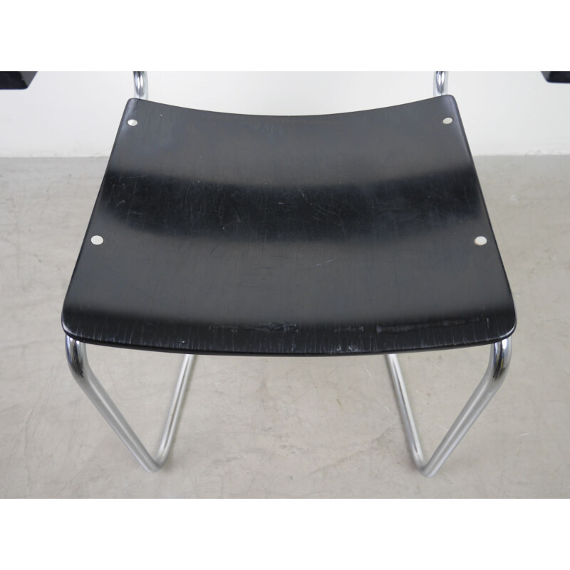 Vintage armchair steel tube Cantilever by Walter Papst for Mauser Werke, 1950s