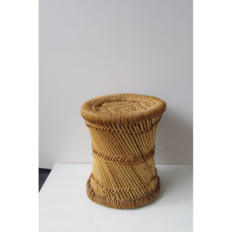 Vintage garden stool in wicker