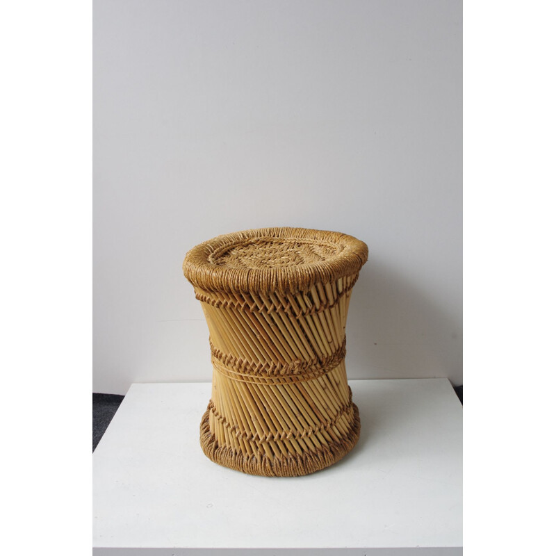 Vintage garden stool in wicker