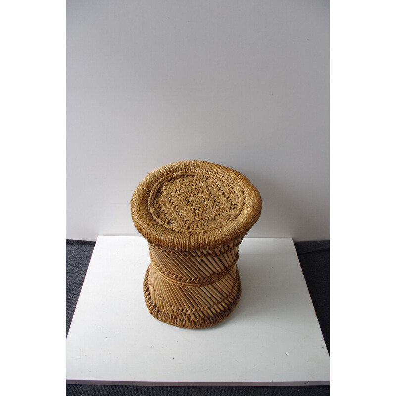 Vintage garden stool in wicker