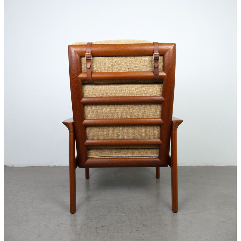 Vintage lounge chair & ottoman in teak by Sven Ellekaer for Komfort, Denmark, 1970s