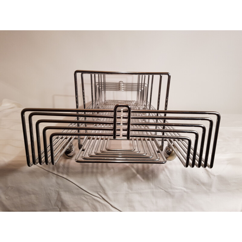 Vintage steel magazine rack by Max Sauze