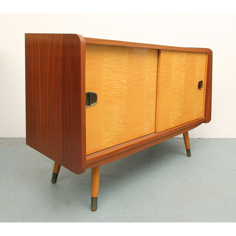 Vintage sideboard in maple and walnut