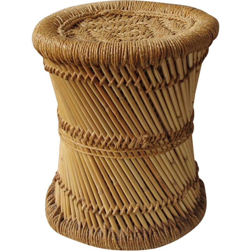 Vintage garden stool in wicker