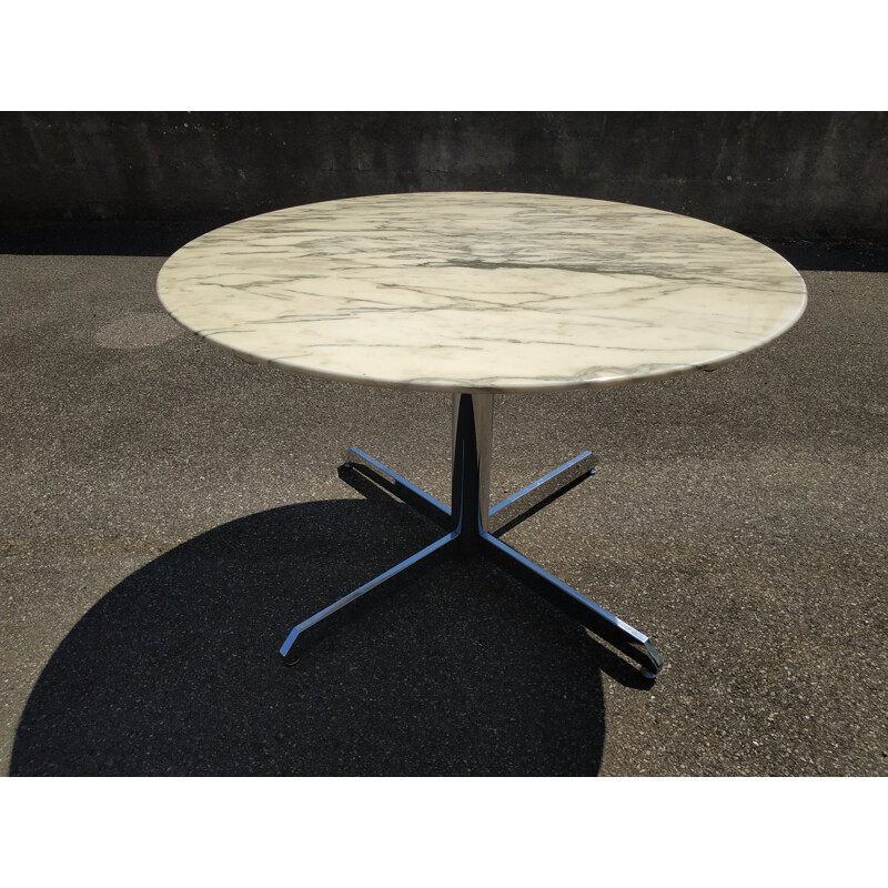 Table ronde vintage en marbre par Florence Knoll