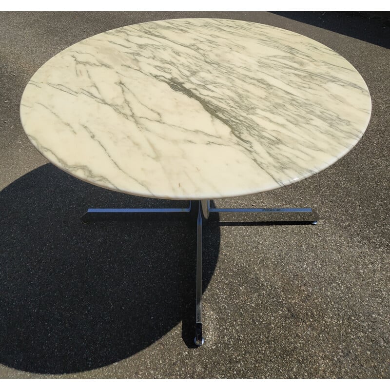Table ronde vintage en marbre par Florence Knoll