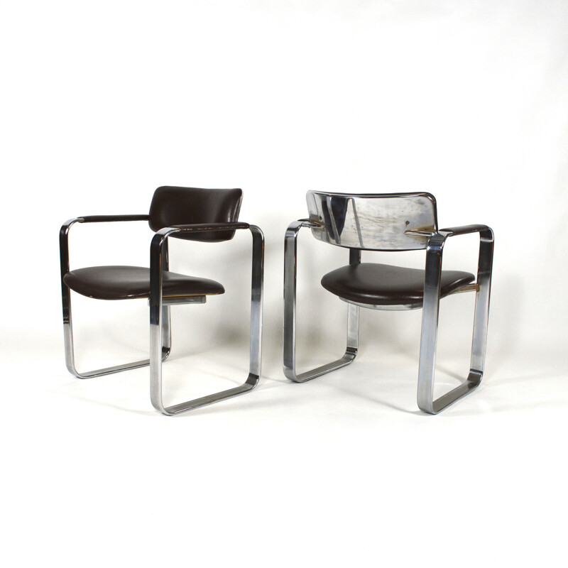 Pair of Mobel Italia armchairs in leatherette, Eero AARNIO - 1960s