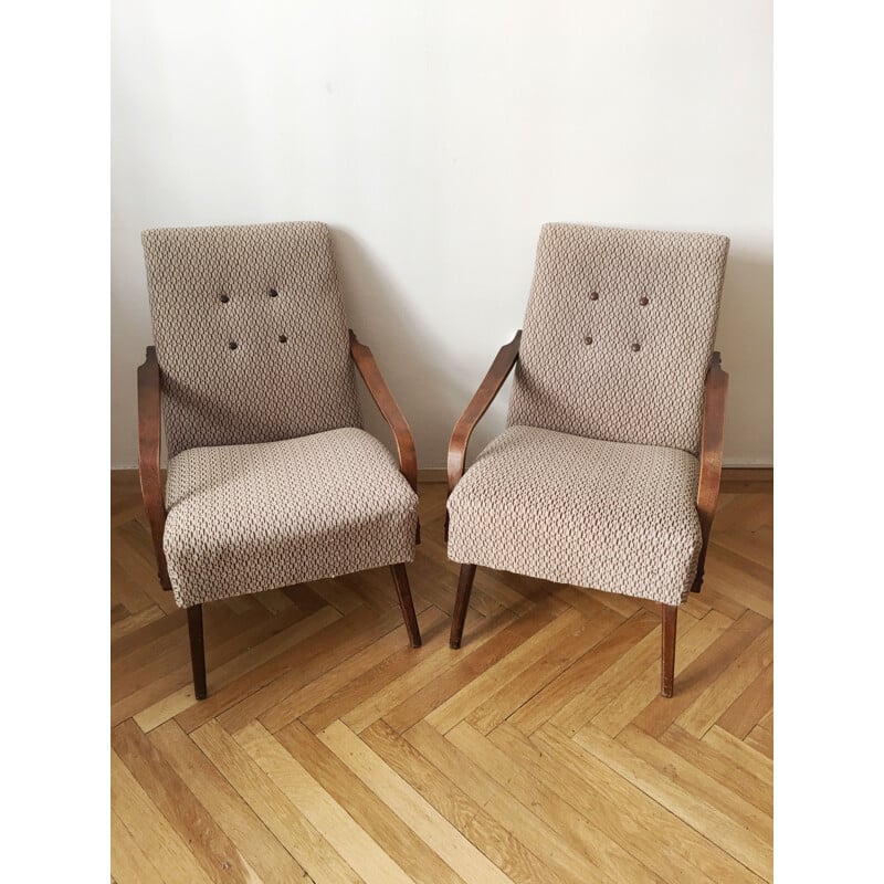 2 vintage Czechoslovakian armchairs,1960