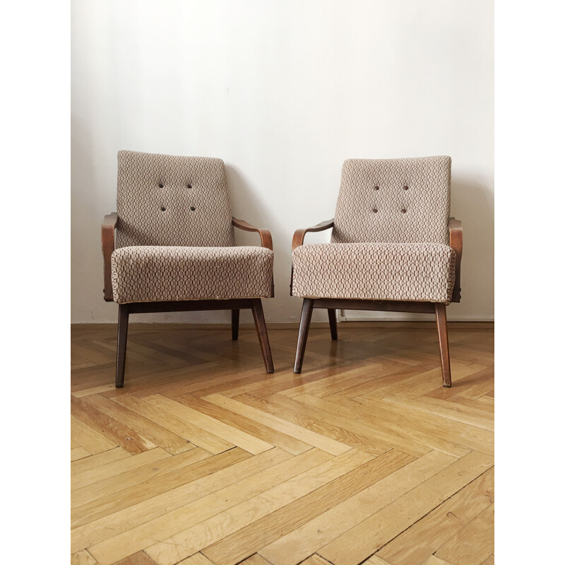 2 fauteuil vintage Tchécoslovaque,1960 