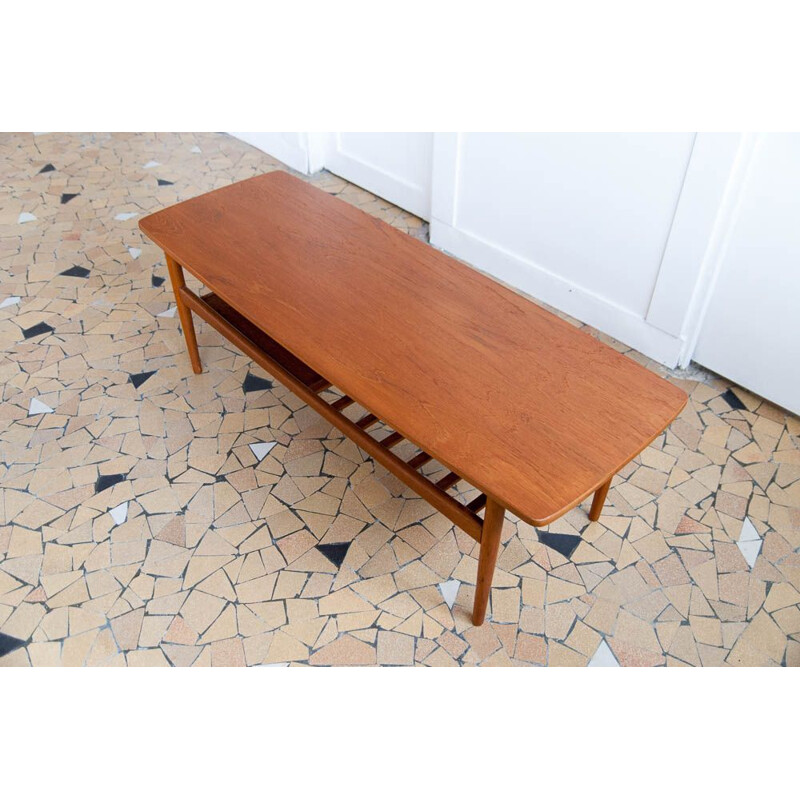 Grande table basse vintage scandinave,1960