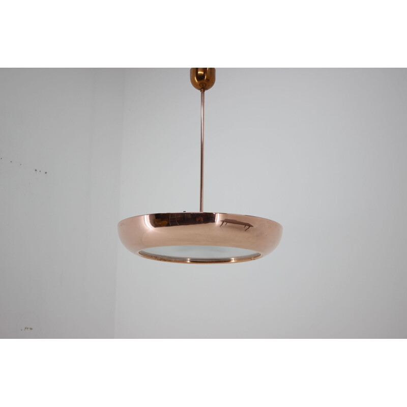 Bauhaus Copper Pendant Lamp by Josef Hurka for Napako