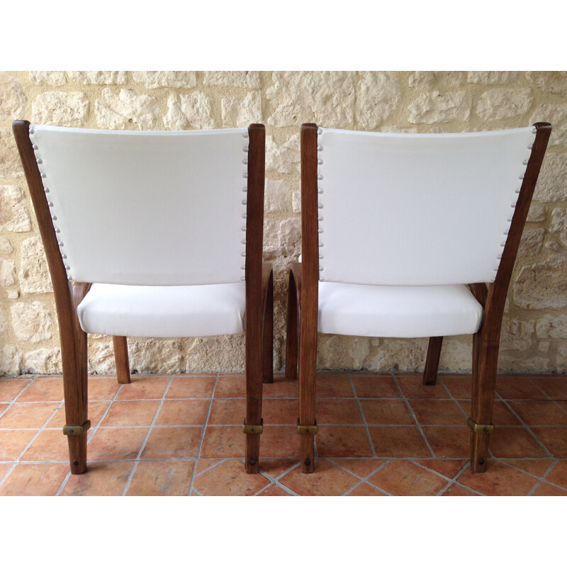 Paire de chaises vintage Bow-Wood par Wilhelm Von Bode pour Steiner 50s