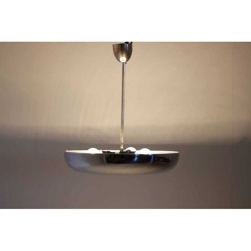 Vintage hanging lamp Bauhaus chrome by Josef Hurka for Napako