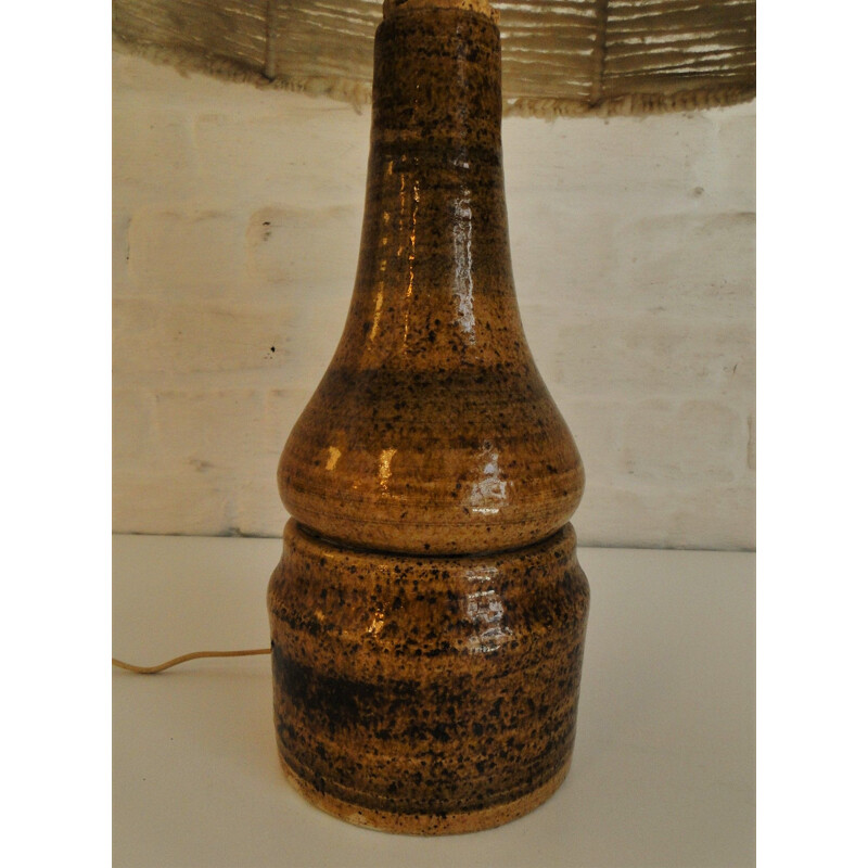 Vintage lamp ceramic and wool, 1960s