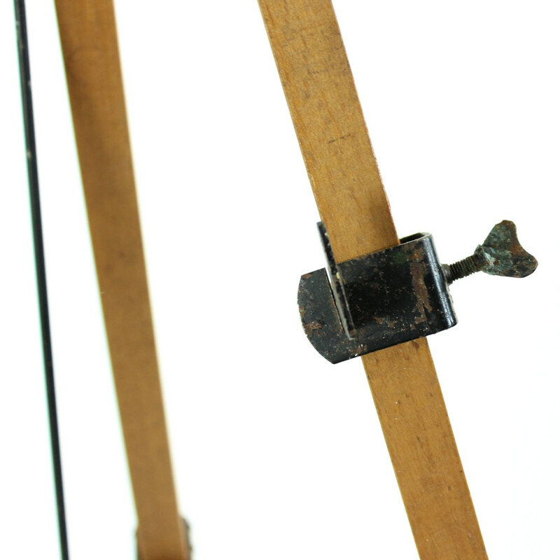 Vintage oak tripod easel, Czechoslovakia 1930