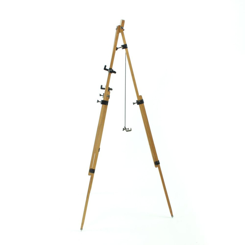 Vintage oak tripod easel, Czechoslovakia 1930