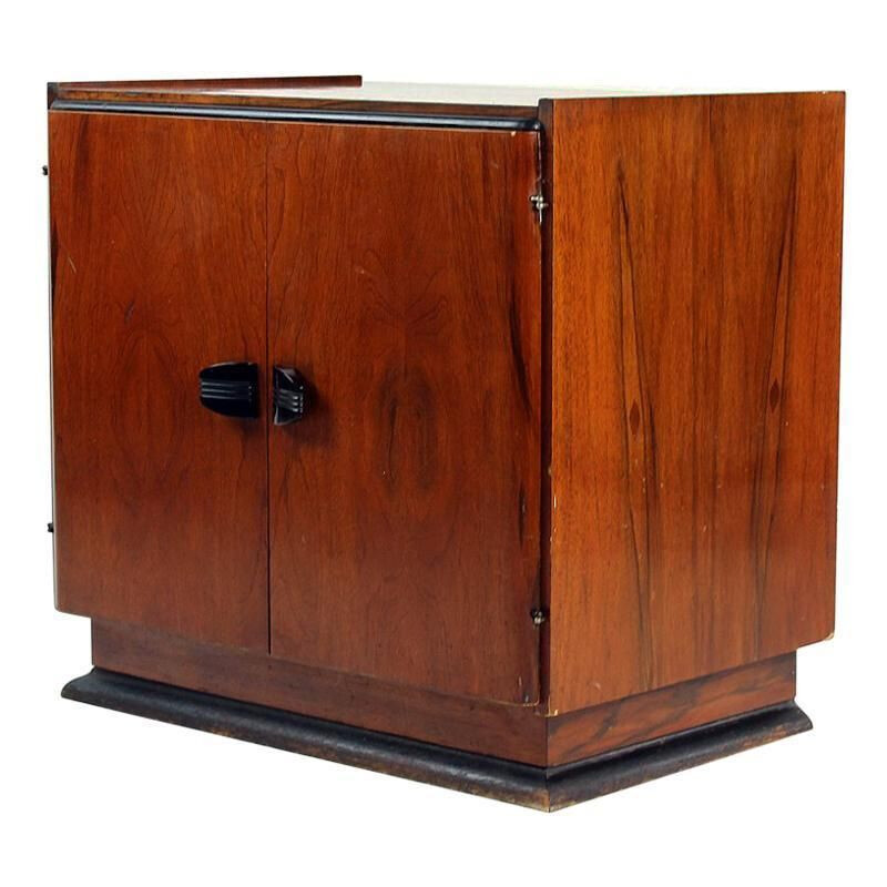 Vintage cabinet Art Deco in mahogany veneer Czechoslovakia 1930