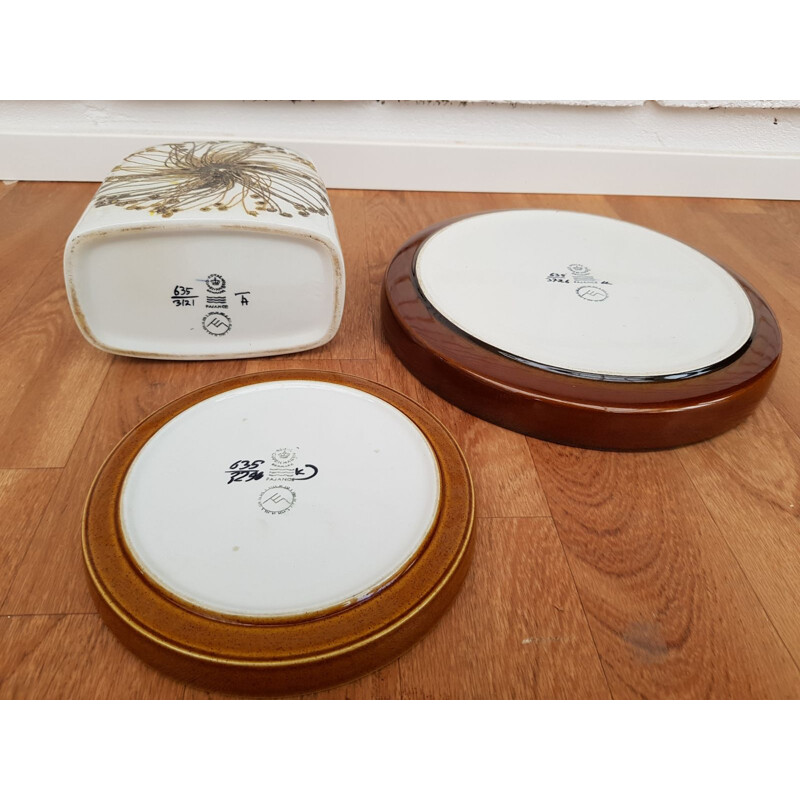 Set of 3 vintage Royal Copenhagen porcelain, Denmark 1960