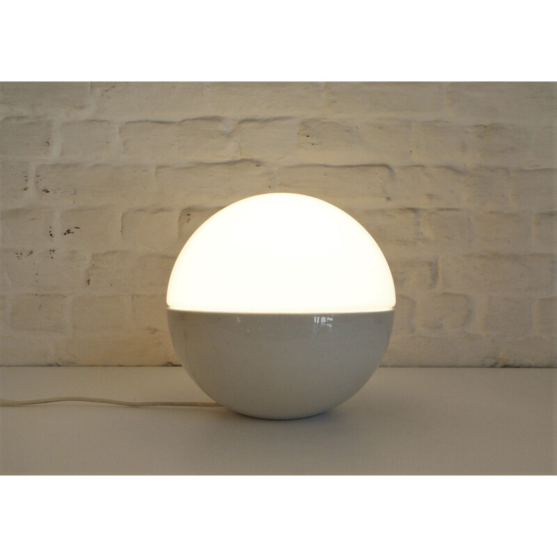 Vintage ceramic and opaline globe lamp 1970s 