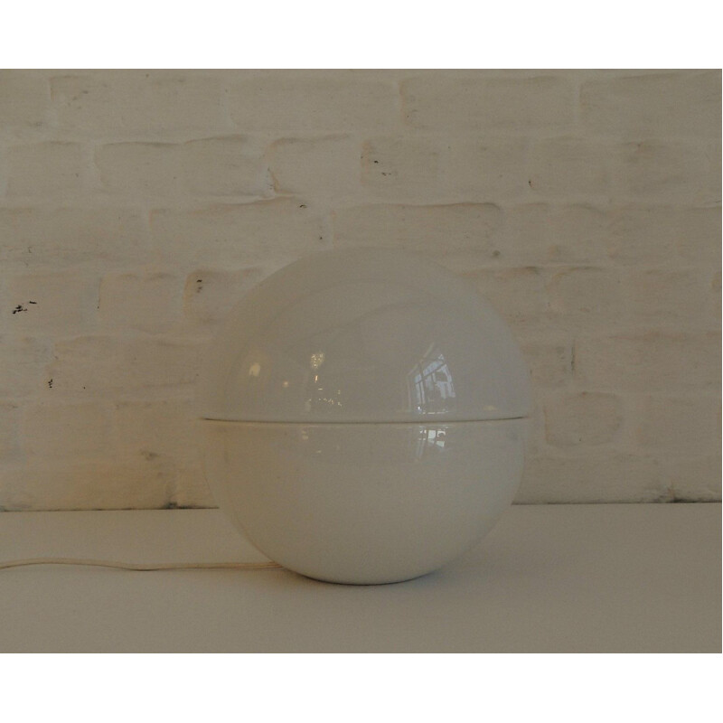 Vintage ceramic and opaline globe lamp 1970s 