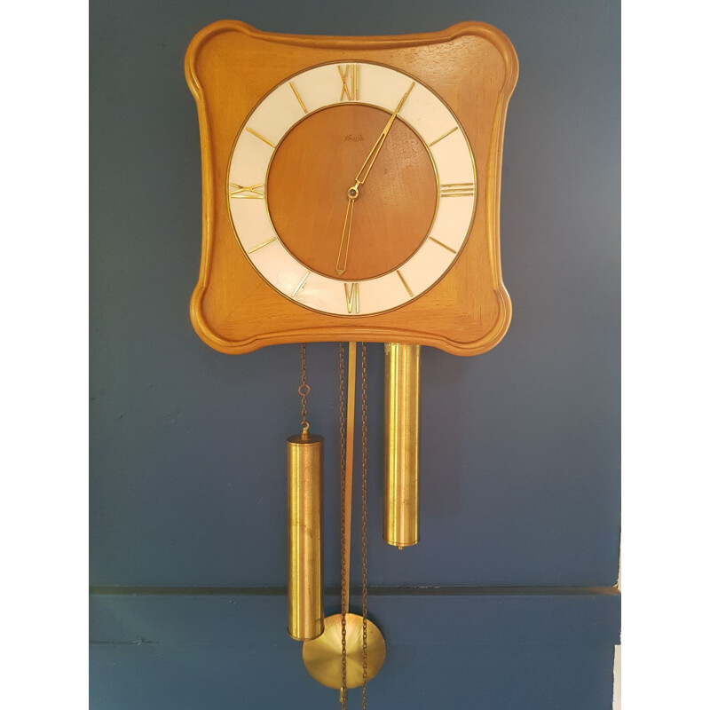 Horloge suspendue vintage en teck par M. Christiensen et Son, 1960