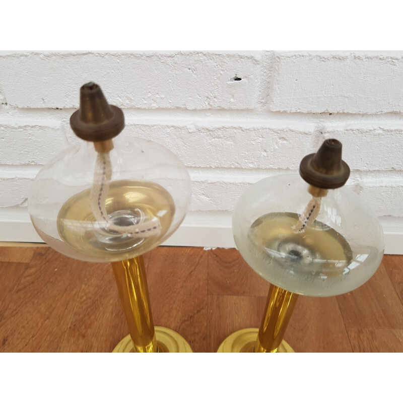 Vintage oil lamps by G.V. Harnish 1960s