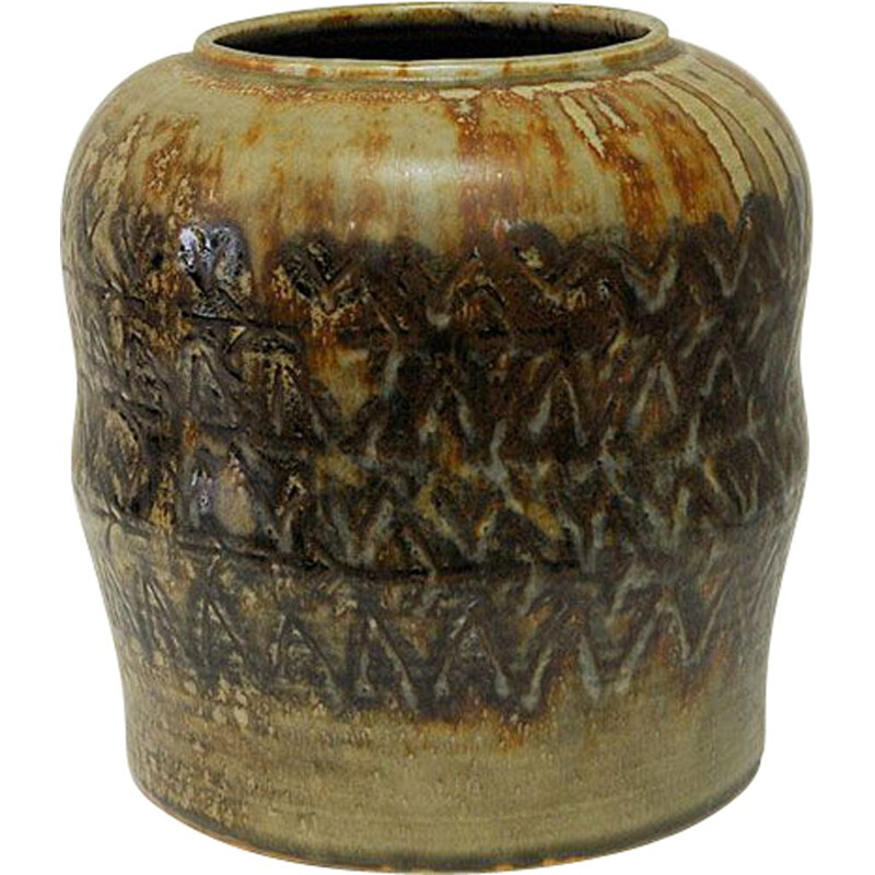 Vase vintage en céramique par Carl Harry Stalhane, Suède 1958