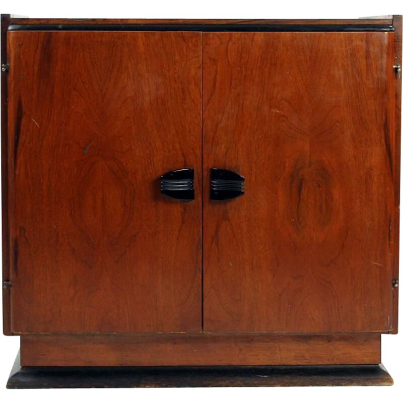 Vintage cabinet Art Deco in mahogany veneer Czechoslovakia 1930