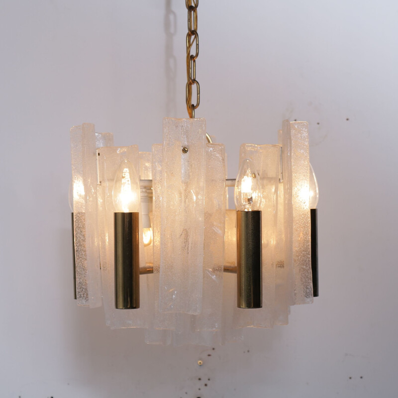 Vintage glass pendant lamp  by J.T. Kalmar for Mazzega 1960