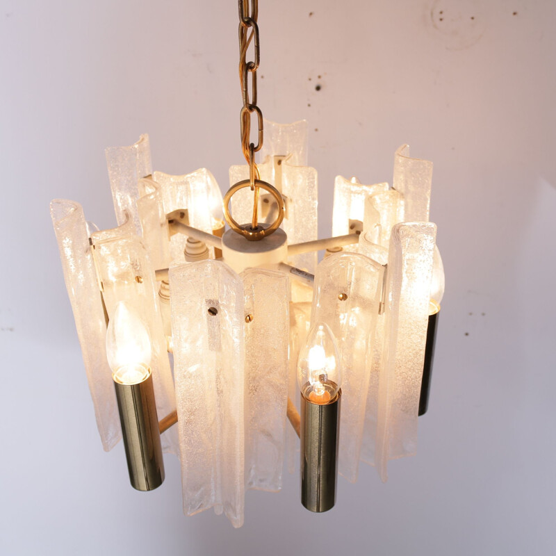 Vintage glass pendant lamp  by J.T. Kalmar for Mazzega 1960