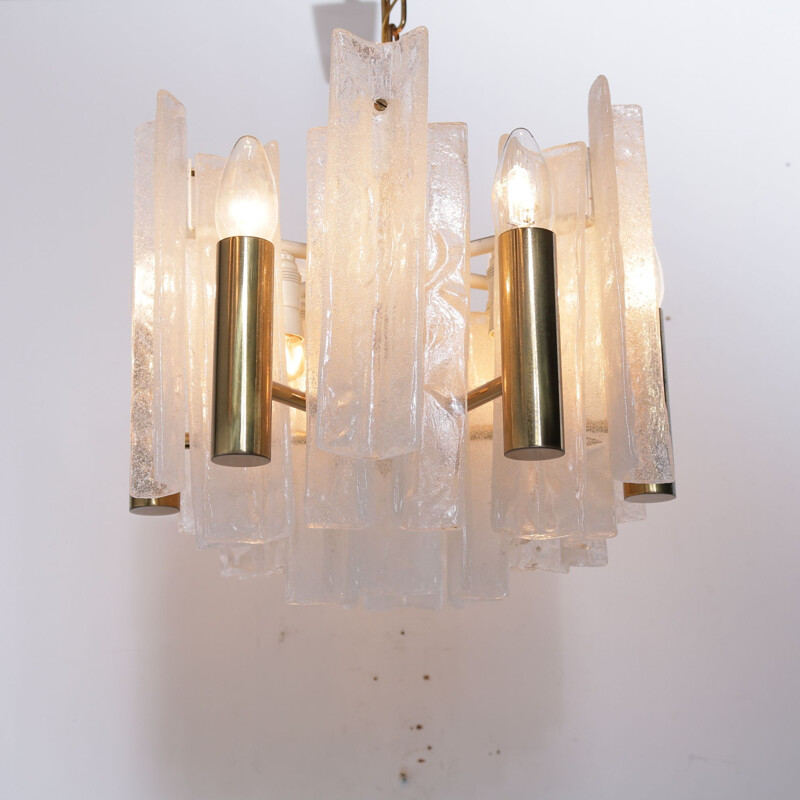 Vintage glass pendant lamp  by J.T. Kalmar for Mazzega 1960