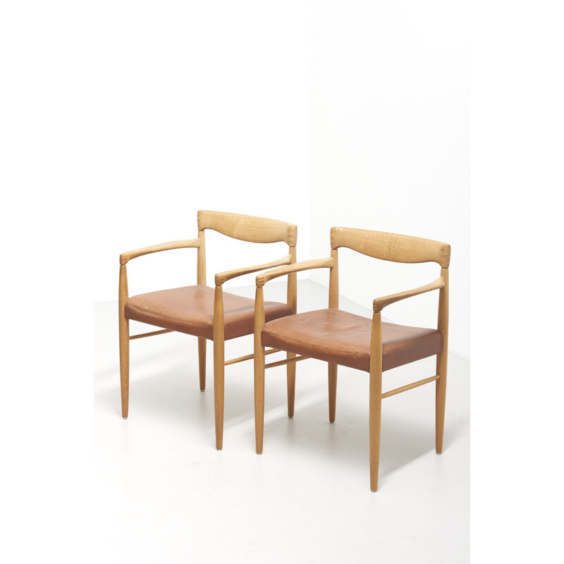 Set of 5 vintage dining chairs in oak by H.W. Klein for Bramin Denmark 1960s