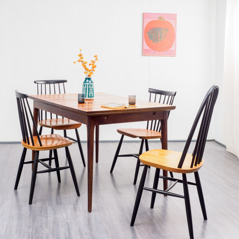 Table à repas vintage en palissandre, années 1960 