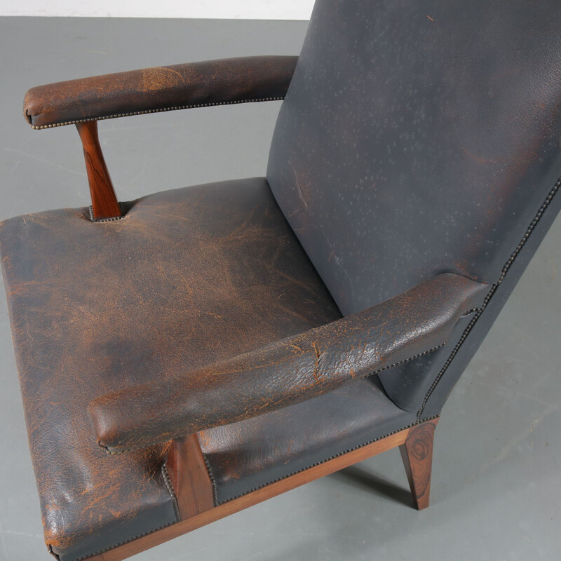 Vintage armchair in rosewood by Theo Tempelman for Pander, the Netherlands 1950s  