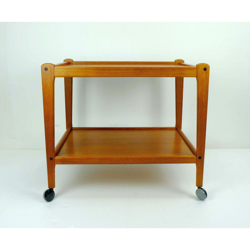 Vintage trolley serving cart in teak Denmark 1960s