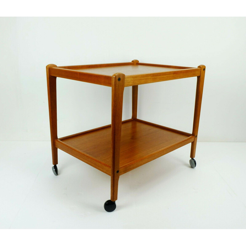 Vintage trolley serving cart in teak Denmark 1960s