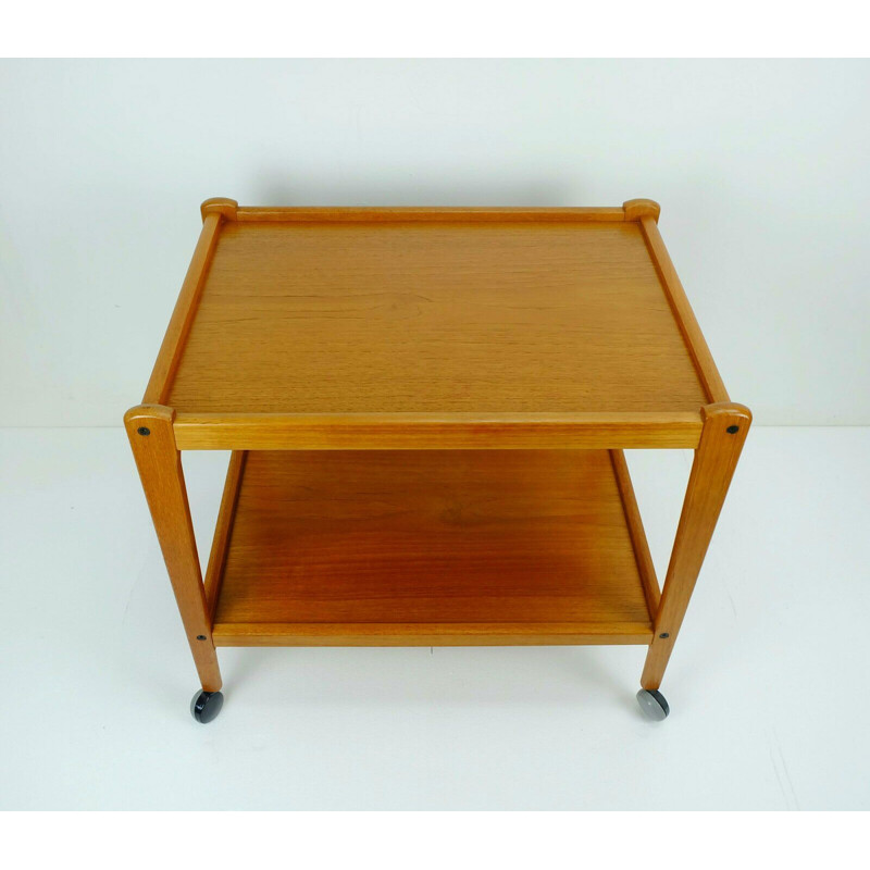 Vintage trolley serving cart in teak Denmark 1960s