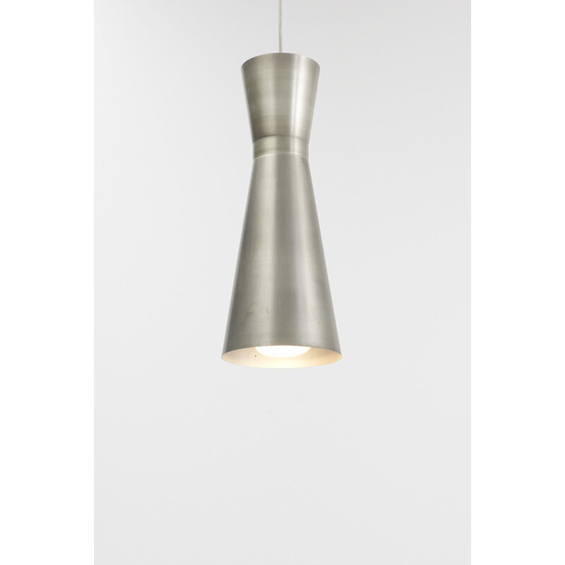 Vintage stainless steel pendant light, 1960