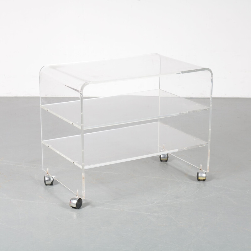 Vintage plexiglass trolley,Netherlands,1970