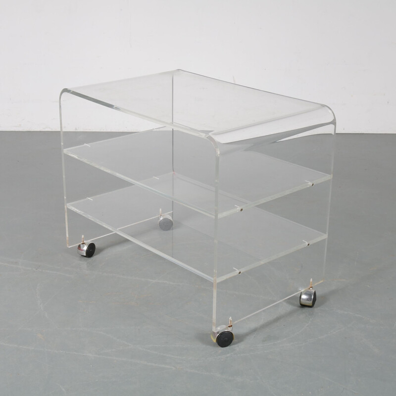 Vintage plexiglass trolley,Netherlands,1970