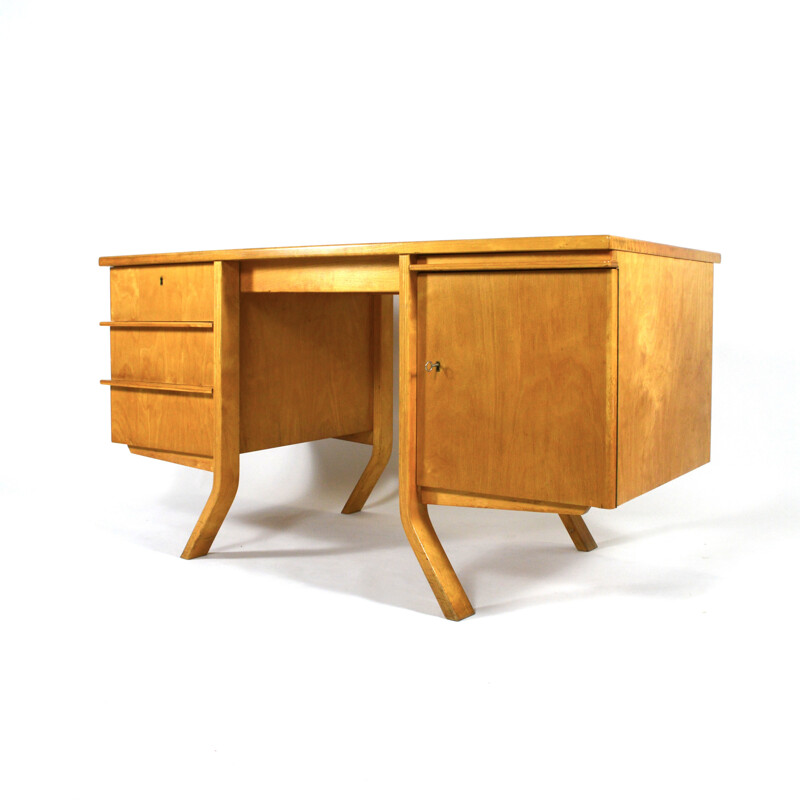 Pastoe EB04 desk in birchwood, Cees BRAAKMAN - 1950s