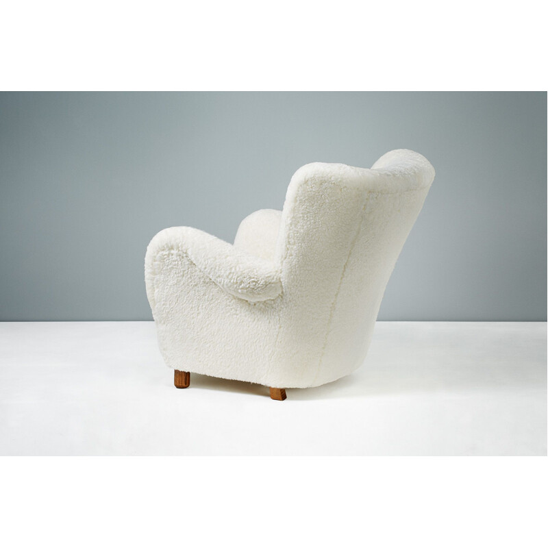 Vintage armchair in sheepskin,1940 